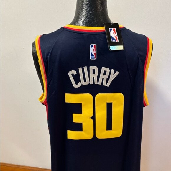Golden State Warriors Stephen Curry # 30 Jersey Blue/Yellow , Unisex - Picture 7 of 12